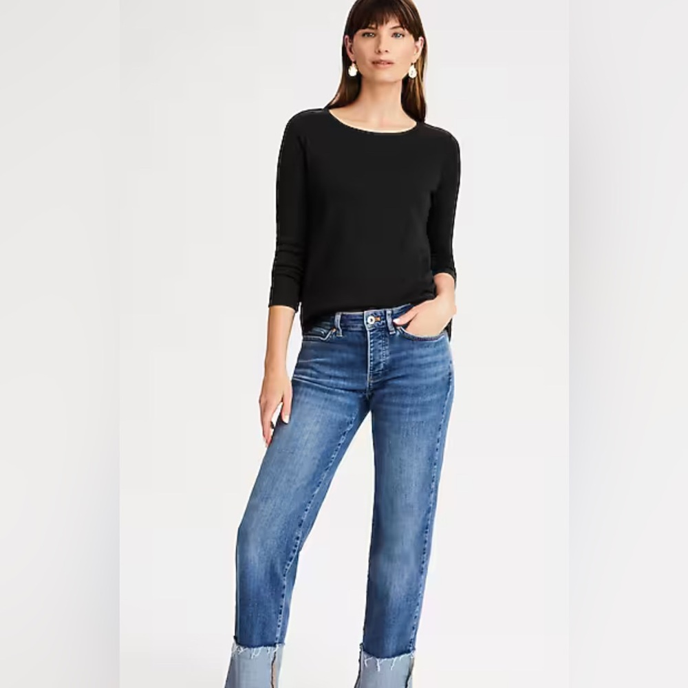 J. Jill Perfect Pima 100% Pima Cotton Black Long Sleeve Tee Top T-Shirt Size XS